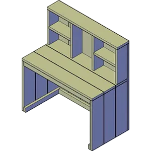Bouwtekening-render van een kinderbureau