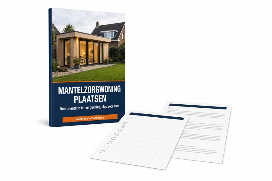 Mockup van de gids Mantelzorgwoning plaatsen, met daarvoor de printbare gemeente-checklist