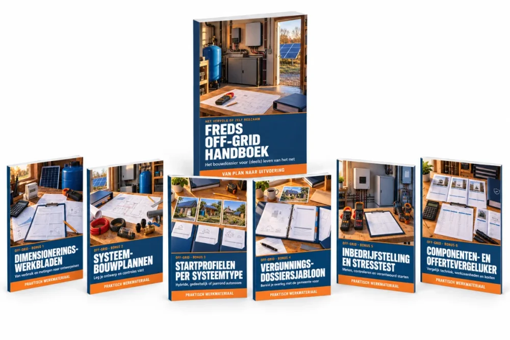 Afbeelding van Fred's Off-grid Handboek met alle zes bonussen.
